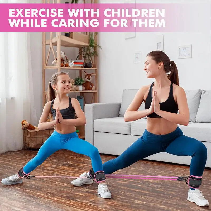 Ankle Resistance Bands with Cuffs, 1 Set Ankle Bands for Leg and Glute Workouts, Booty Workout Equipment for Kickbacks and Hip Fitness Training, Glutes Exercise Equipment