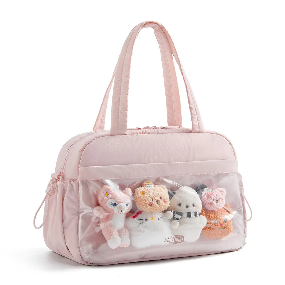 BAGSMART Puffy Lightweight Gym Travel Duffel Bag , 3 Sizes: M(Personal Item, with Wet Pocket)& L(Carry-On, with PVC Toiletry Bag)And Ita Bag Size(Clear Display Window) , Women'S Weekender Bag Springstatements