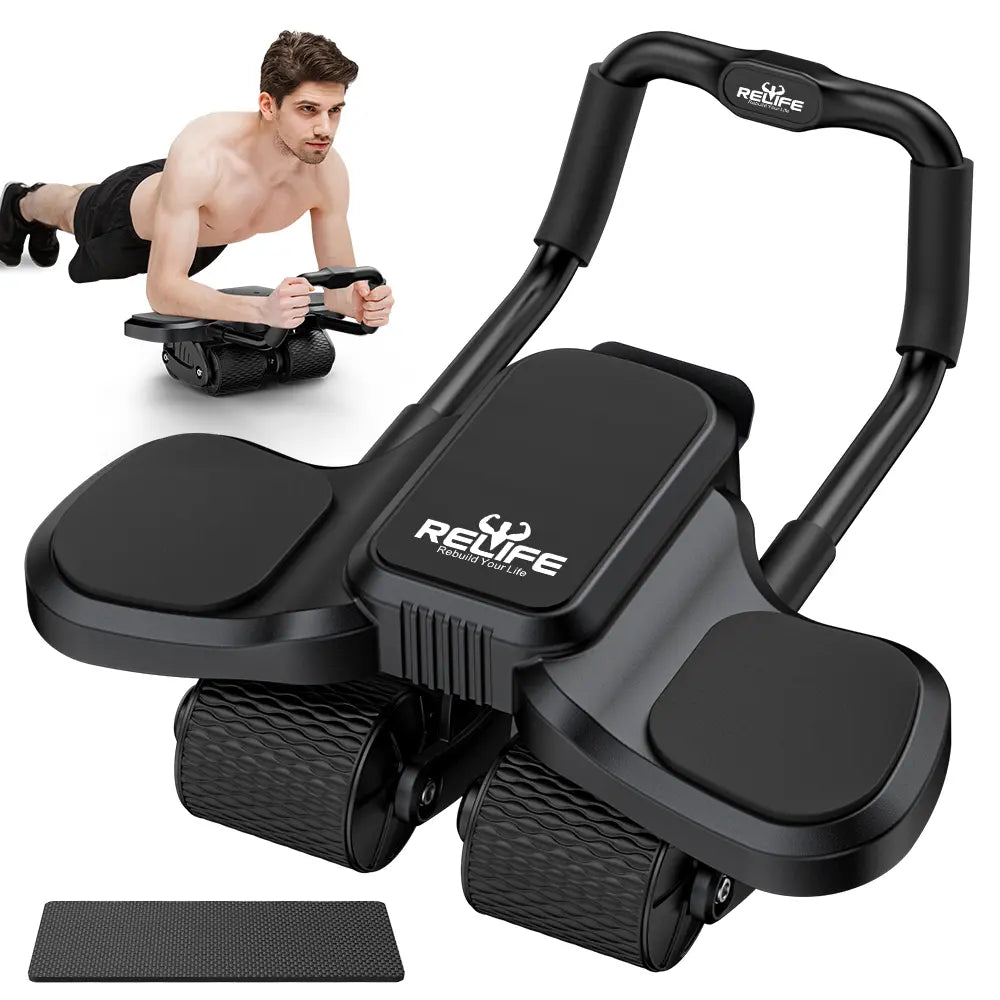 Abdominal Exercise Machine Ab Roller 4-Wheels with Elbow Support Automatic Rebound Abdominal Wheel Abs Workout Equipment for Core Workout Deals for You Springstatements