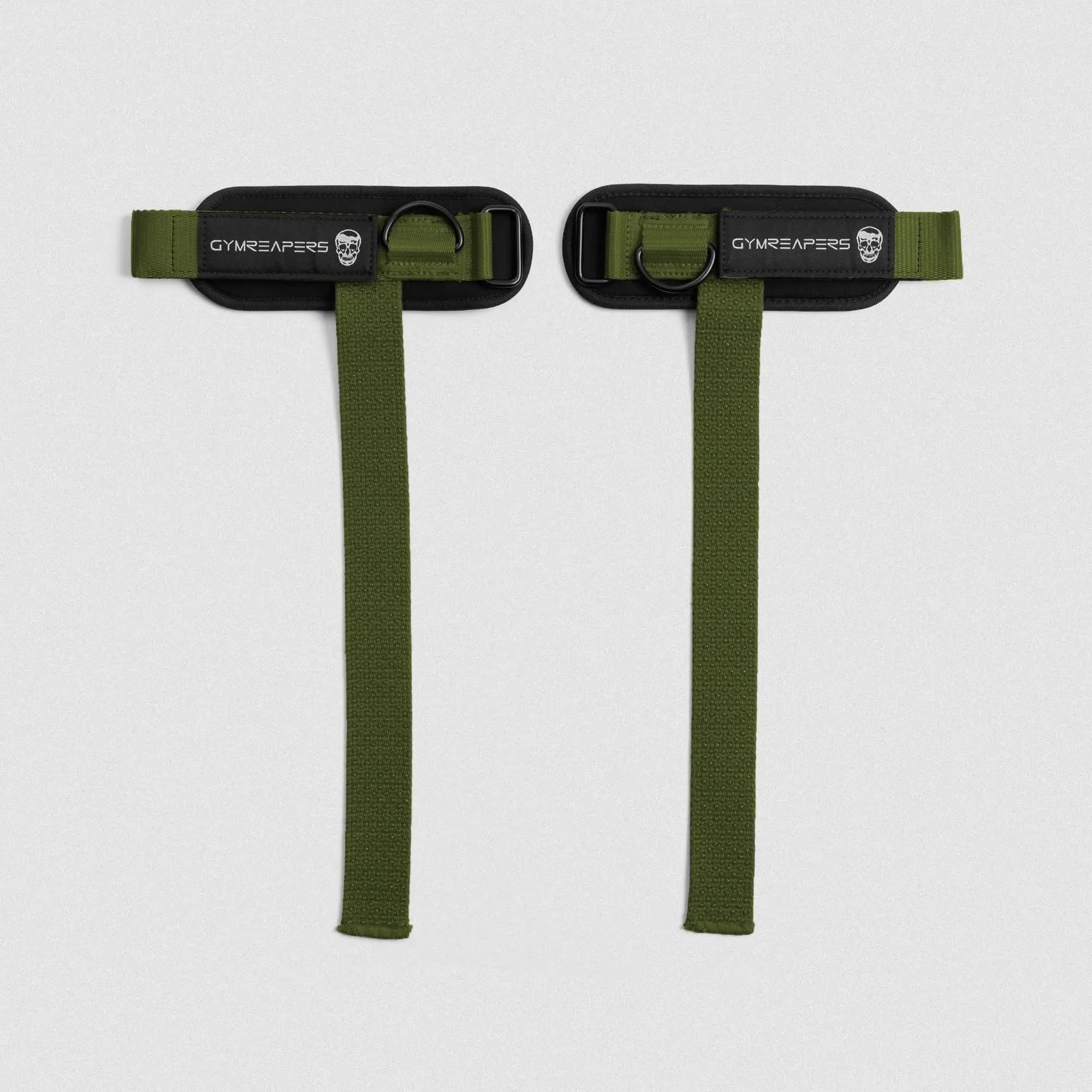 Gymreapers Griplink Lifting Straps with Cushioned Wrist Cuff 14.5" Cotton Strap Anti-Slip Silicone Beads 5Mm Steel D-Ring for Free-Weight & Cable Training