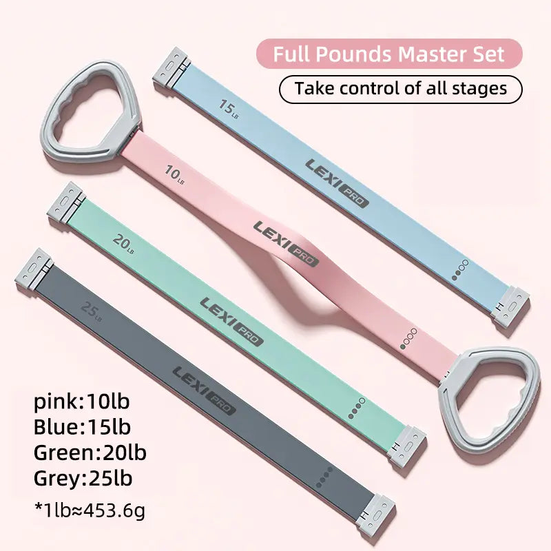 LEXI Resistance Bands Figure 8 Exercise Bands for Women Silicone Material Expander Band for Arms Chest Home Gym Yoga Equipment Quick Workout for Muscle Toning Physical Therapy Stretching Gear - Fitness Accessories