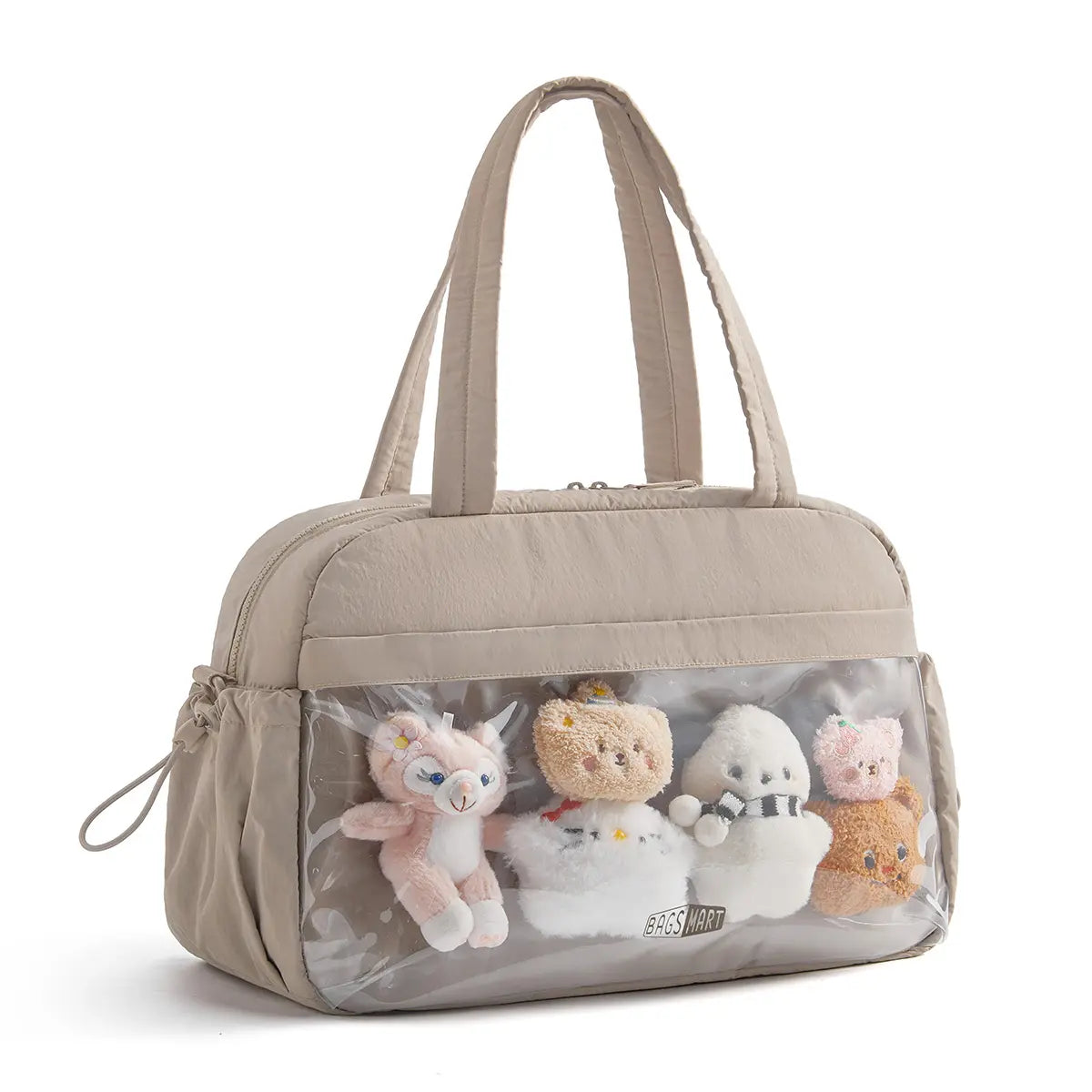 BAGSMART Puffy Lightweight Gym Travel Duffel Bag , 3 Sizes: M(Personal Item, with Wet Pocket)& L(Carry-On, with PVC Toiletry Bag)And Ita Bag Size(Clear Display Window) , Women'S Weekender Bag Springstatements