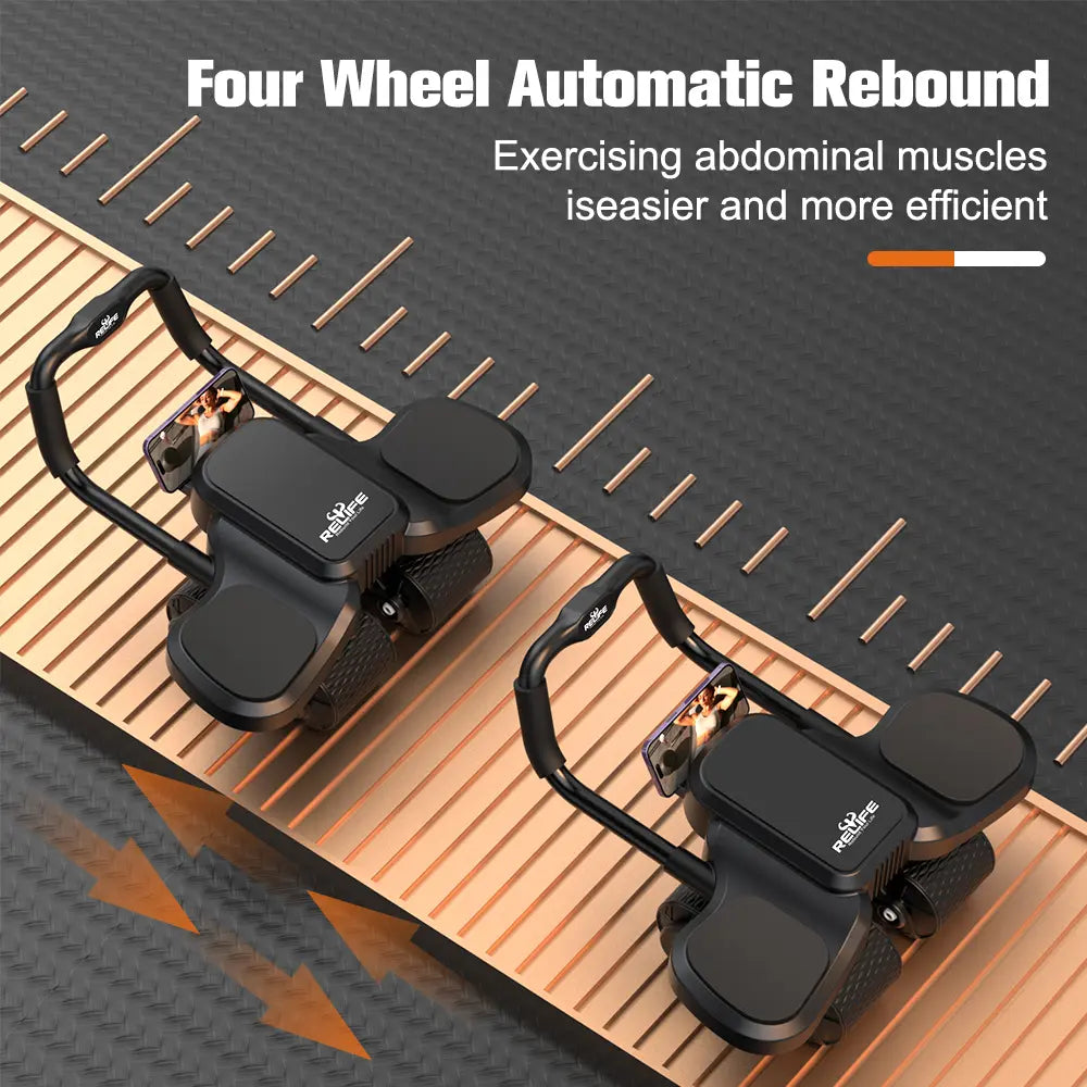 Abdominal Exercise Machine Ab Roller 4-Wheels with Elbow Support Automatic Rebound Abdominal Wheel Abs Workout Equipment for Core Workout Deals for You Springstatements
