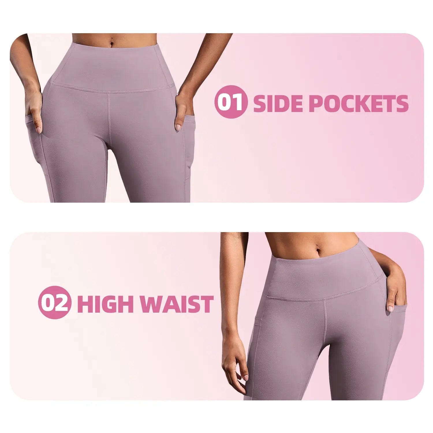 CHRLEISURE 1/3/6-PACK High Waist Yoga Pants with Pockets, Exercise Running Yoga Leggings, Tummy Control Workout Running Yoga Leggings for Women